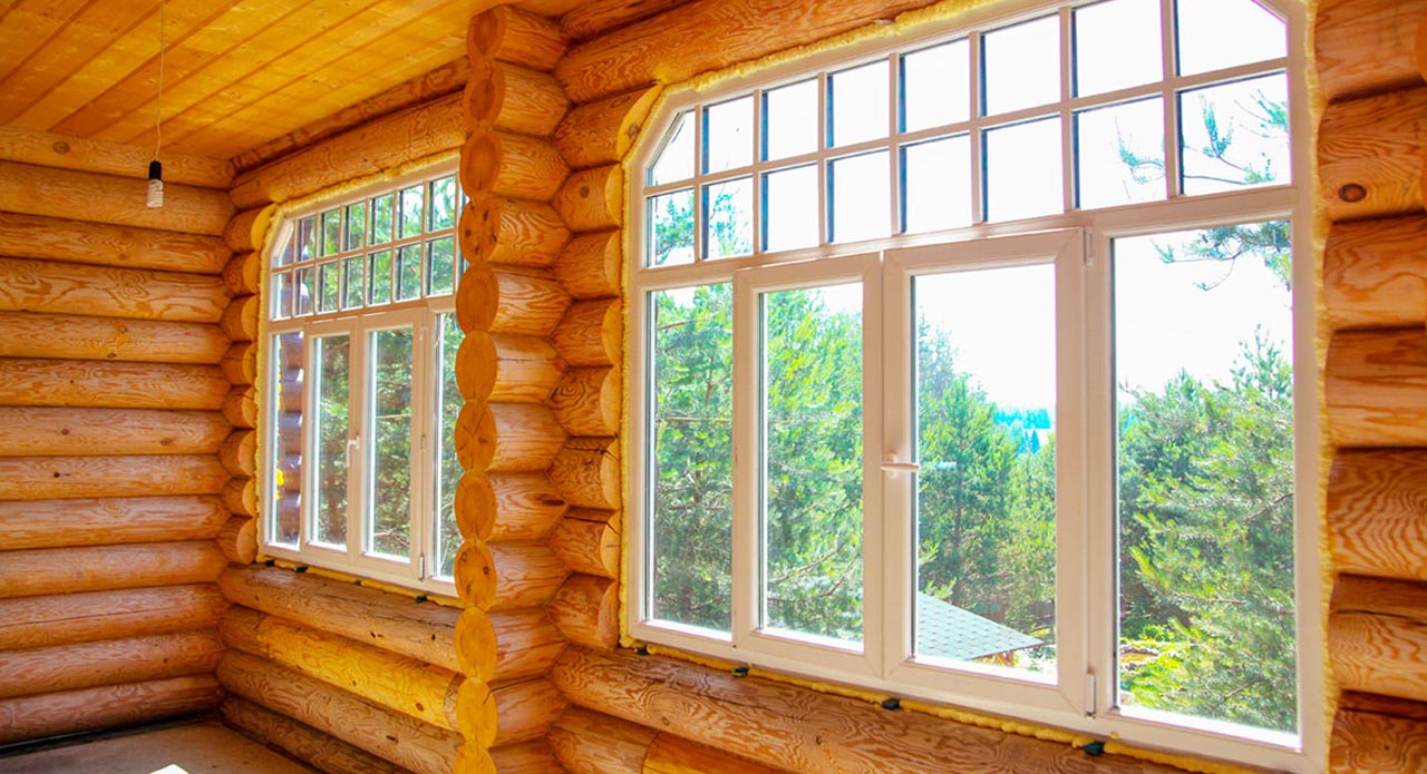 Установка ПВХ окна в деревянный дом фото